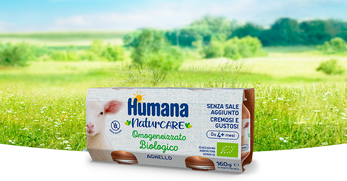 Humana Omogeneizzato bio con carne di agnello 4 mesi+ 2 x 80 g