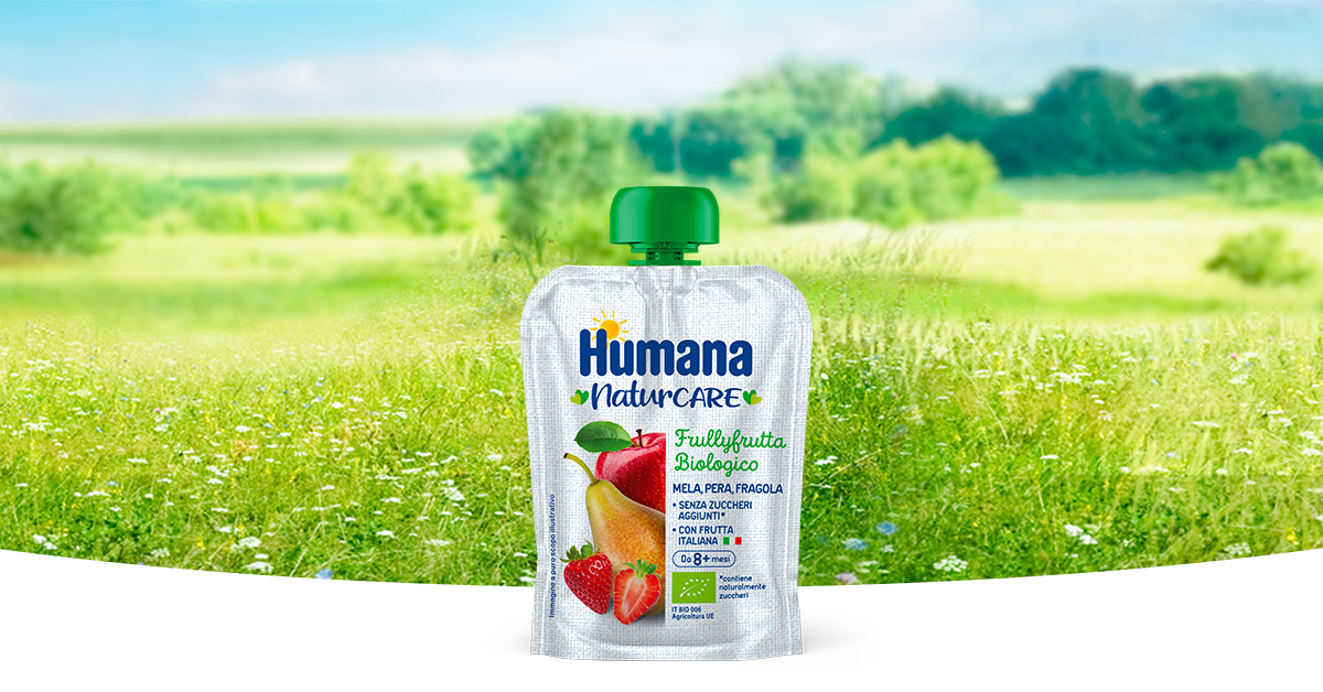 Humana FrullyFrutta - Frutta Frullata Gusto Mela Pera Fragola - 5 ml